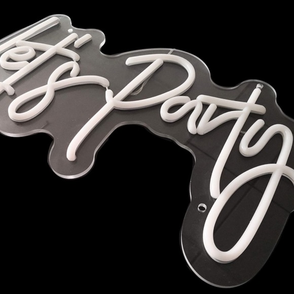 Let’s Party White Neon LED Wall Trendy Decor Birthday/Graduation/Wedding Sign - Picture 4 of 10